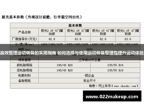 高效整理运动装备的实用指南 如何选择与使用运动装备整理包提升运动体验